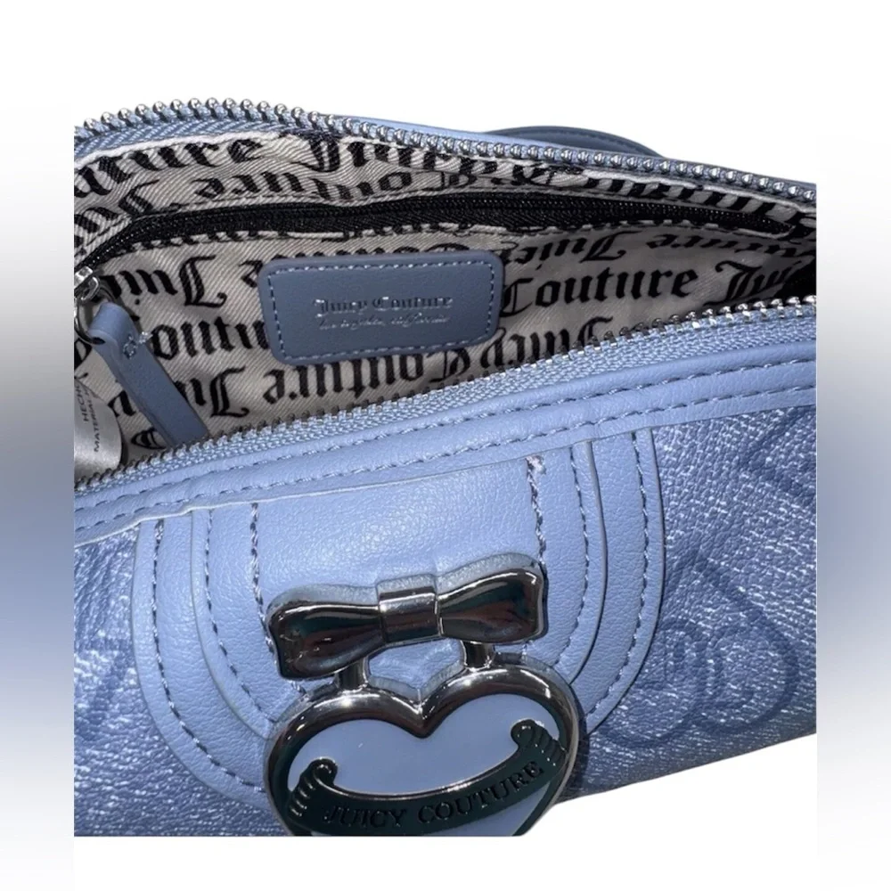 Juicy Couture Slate Blue /Silver Precious Moments Roll Barrel Bag Crossbody  NWT